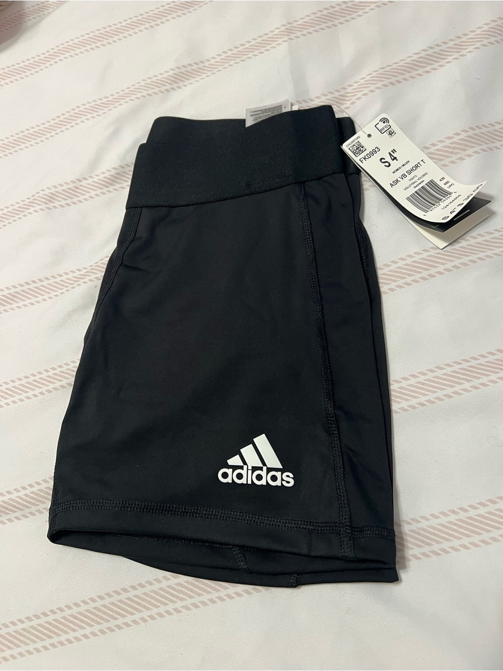 adidas Black Women's Bike Volleyball Shorts with White Logo